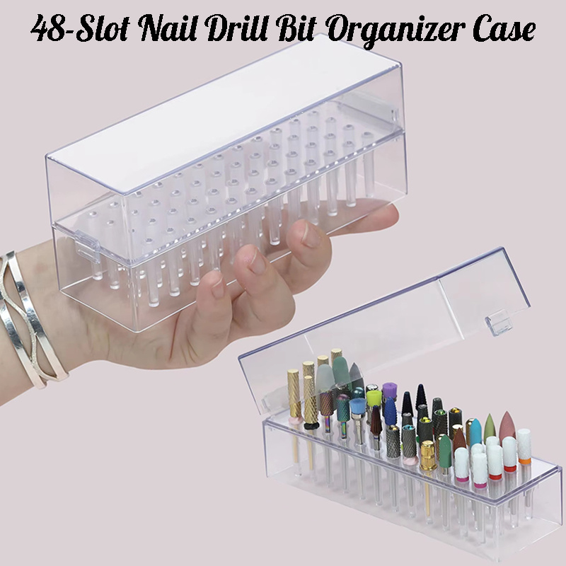 Nail Tech Accessories - 48 Delikli Şeffaf Tırnak Freze Uçları