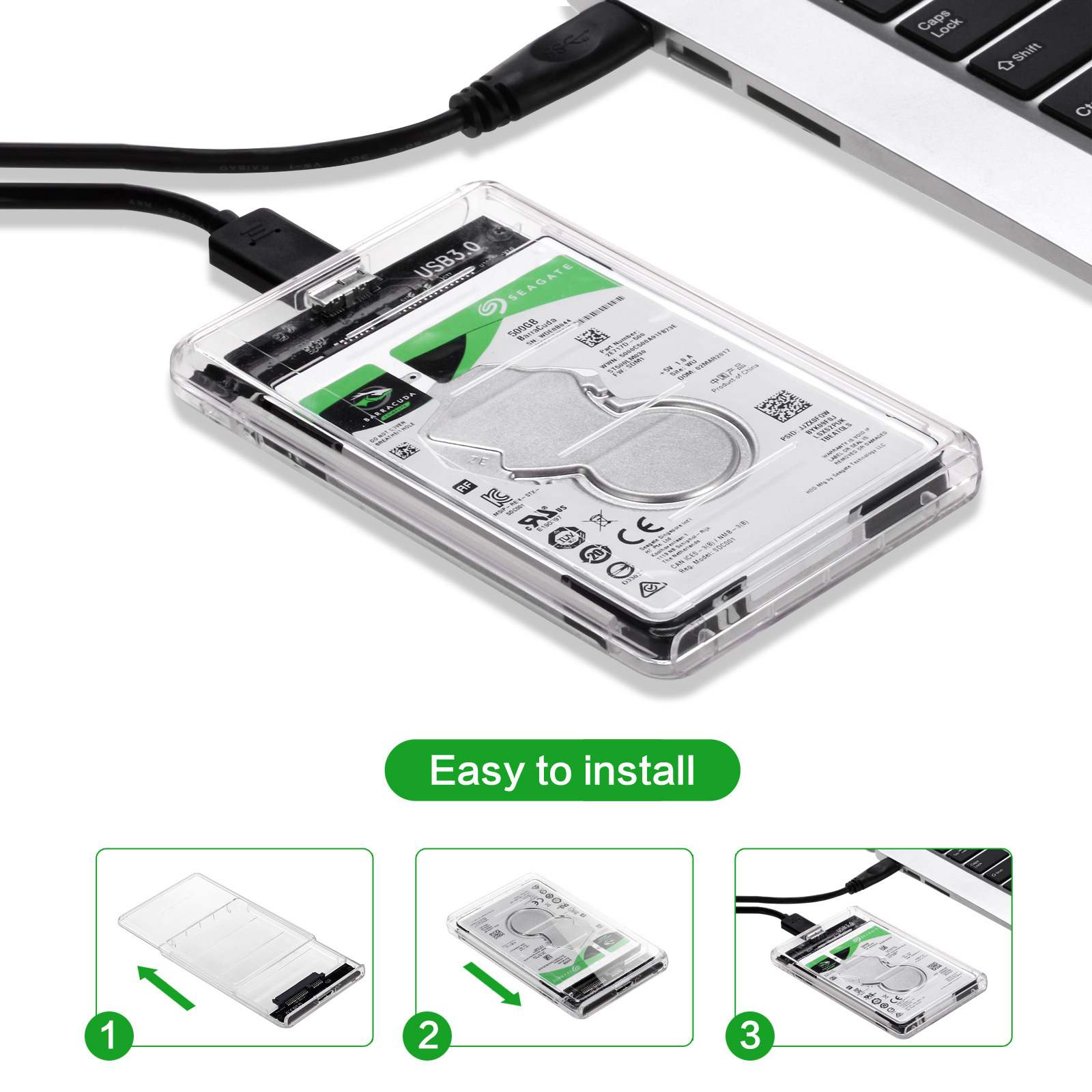 USB Tip C Şeffaf 2.5 İnç Haric - Portable Ssd Enclosure incelemesi ve fiyatı
